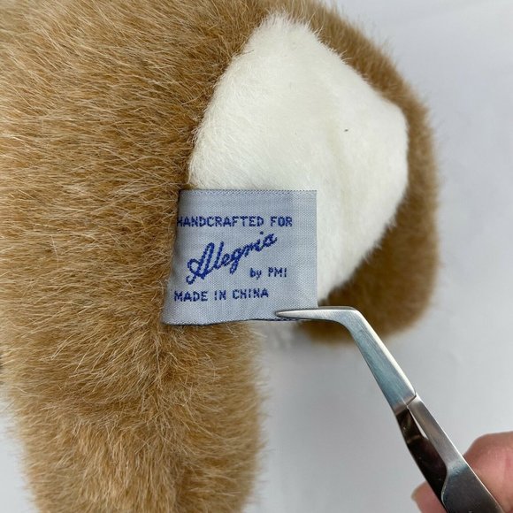 Vtg Alegria Tan Red Nosed Reindeer 10" Plush Stuffed Animal Red Christmas Scarf - Picture 5 of 6